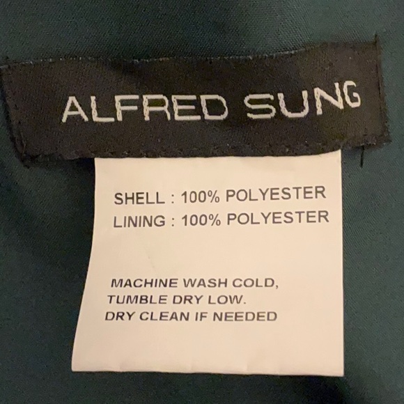 NWT Alfred Sung Winslet Satin Fit & Flare Maxi Dress Shoulder Bows Size 14 D868 - Picture 12 of 13